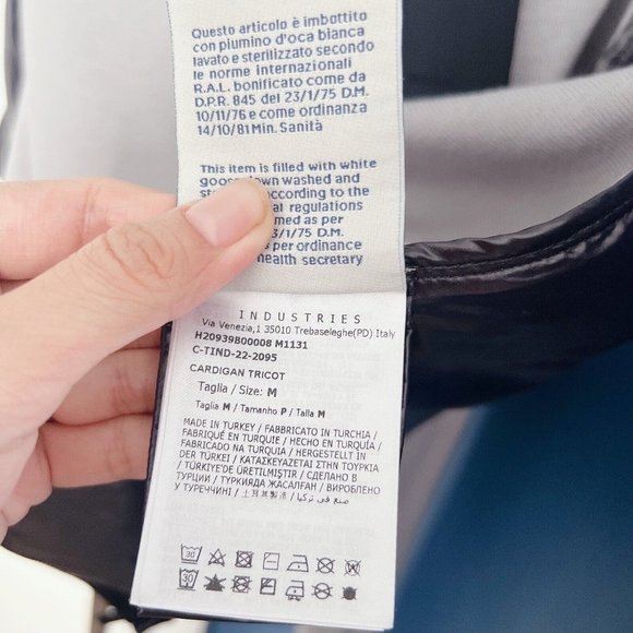 NWT Moncler Cardigan Tricot Down Wool-Blend Puffer Sweater Jacket Gray Size M - Picture 11 of 13